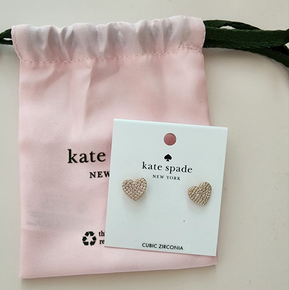 Kate Spade Yours Truly Pave Heart StudsComparable